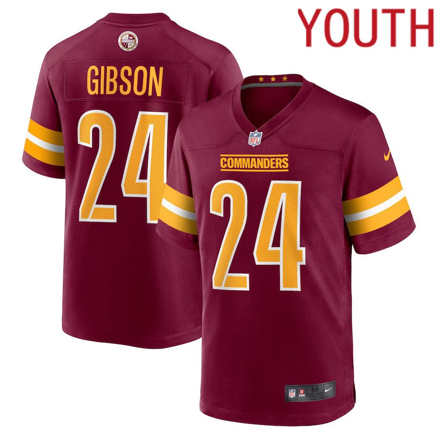 Youth Washington Commanders 24 Antonio Gibson Nike Burgundy Game NFL Jersey
